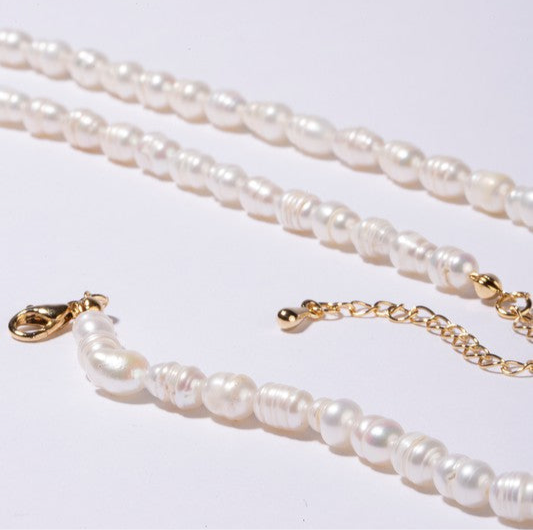 Small-sized natural pearl bracelet, necklace set